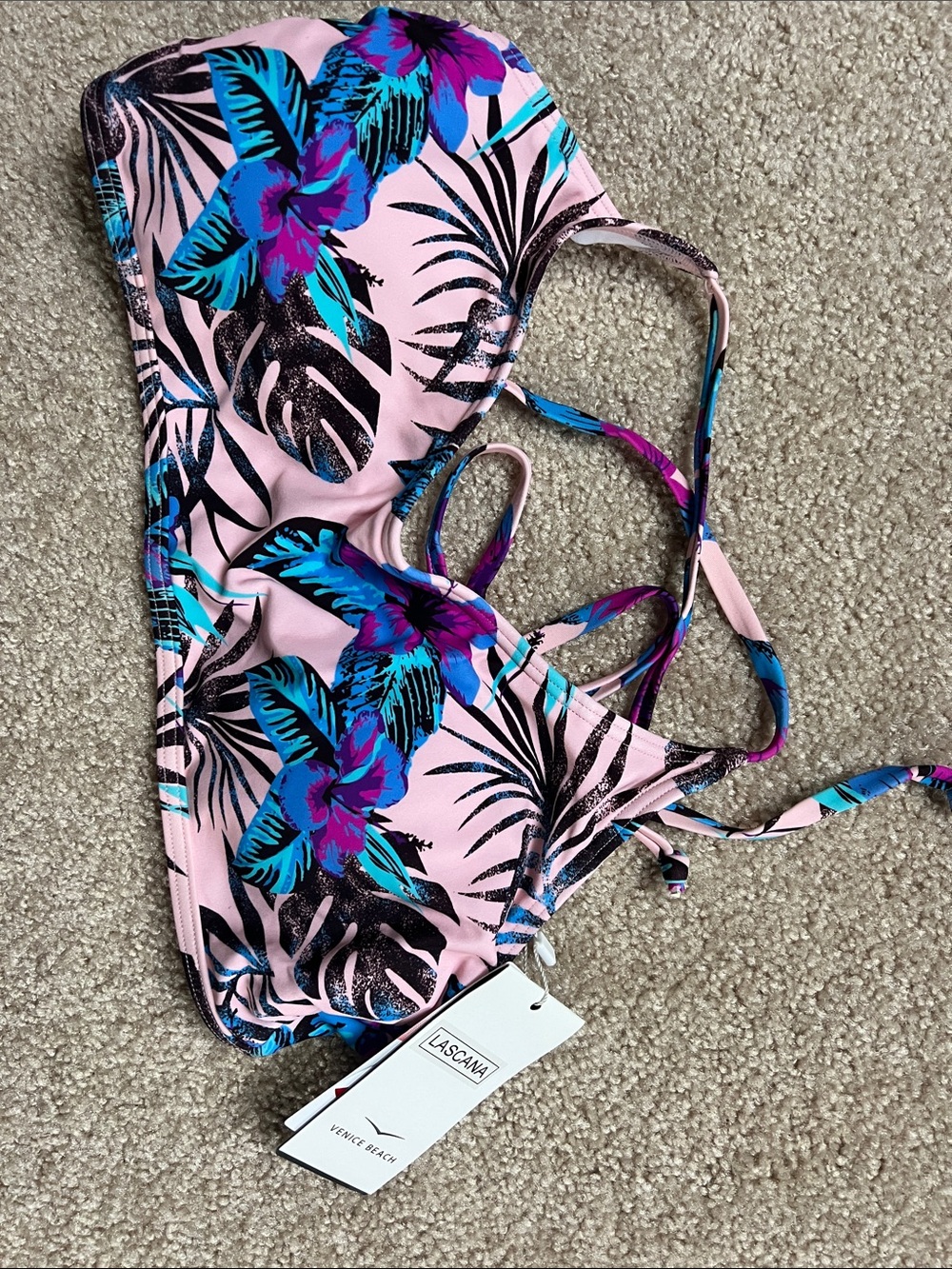 NWT Lascana tropical Floral Swimsuit Top size L 36C